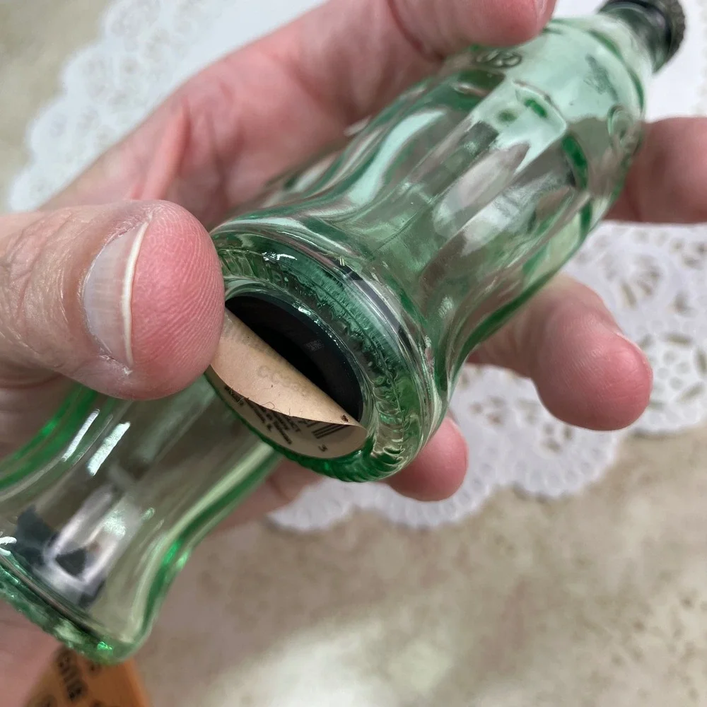 Coca-Cola Salt and Pepper Shakers Glass Bottle Set 4.5in Green New Old Stock